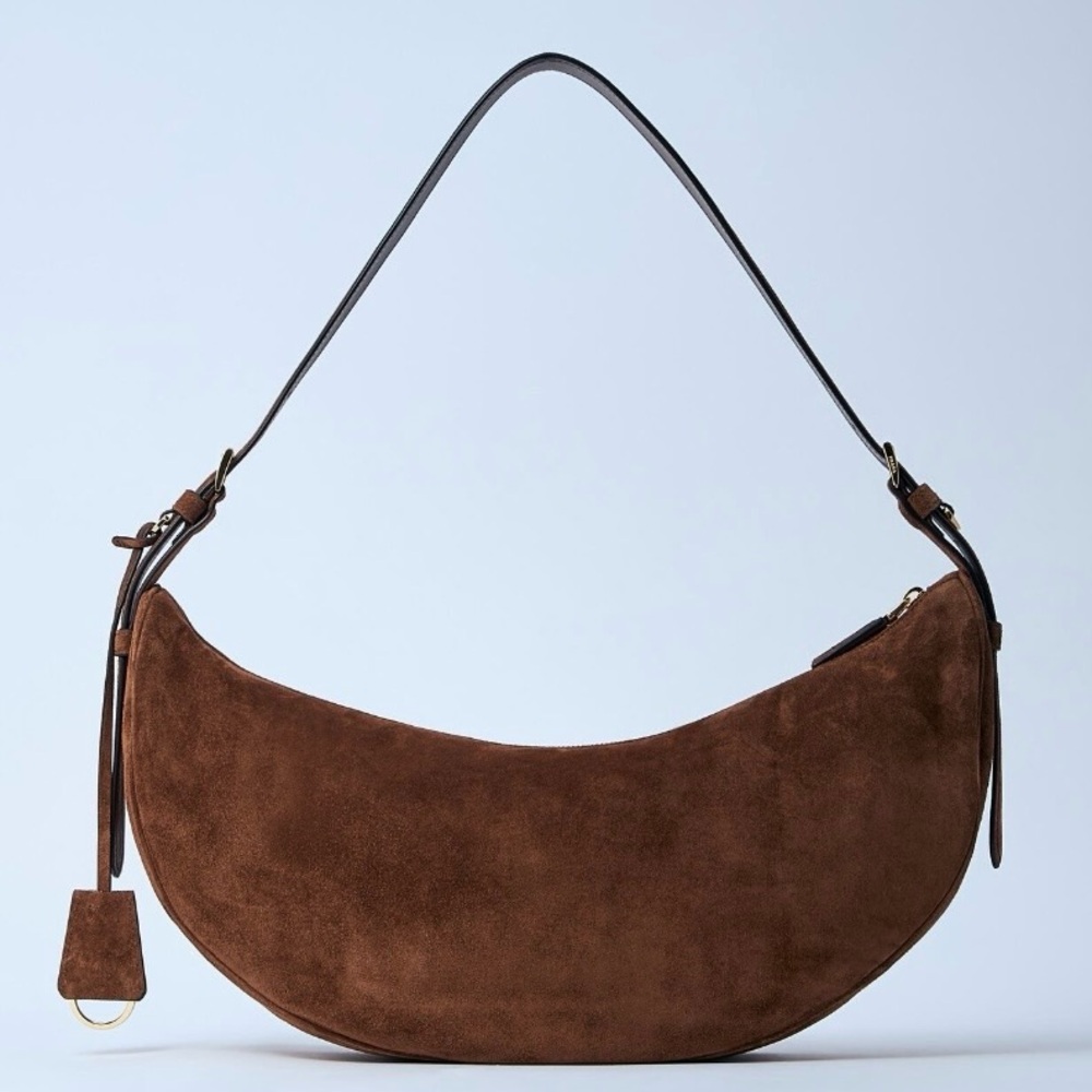 PRADA Demi Lune suede leather hobo shoulder bag - Picture 3 of 6